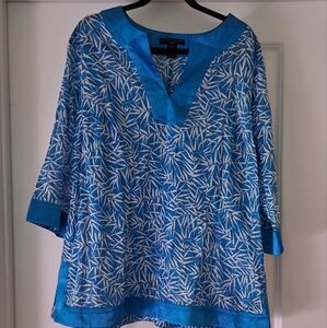 Turquoise long sleeve linen
